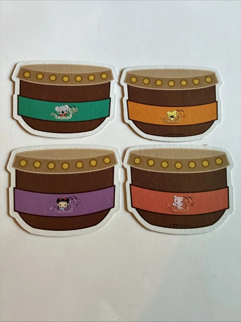 Ni Hao Kai Lan Dragon Boat Race Game Drum Boards Replacement Parts Lot of 4 2009